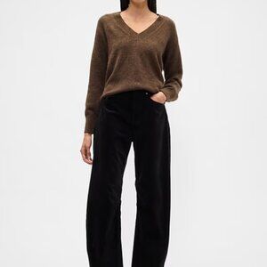 High Rise Barrel Velvet Pants